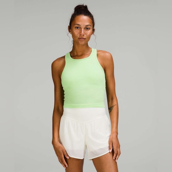 lululemon athletica Tops - lululemon athletica Neon Green Ribbed Racerback Tank